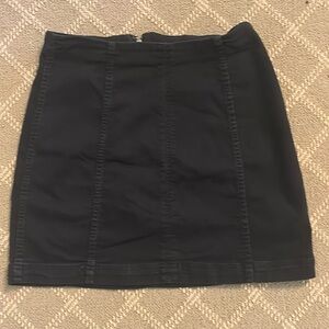 Free People Black Denim Miniskirt